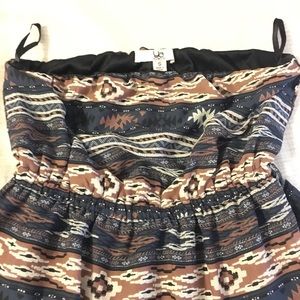 Bold print strapless maxi dress